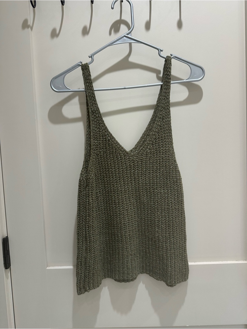 moon & madison Olive Knit V-Neck Tank